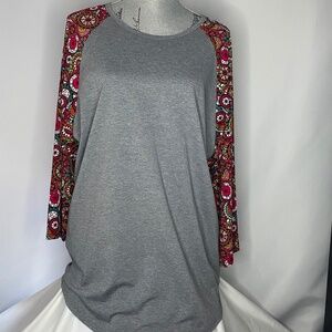 Red & Gray Medallion Print Randy Tunic, 3XL NWT